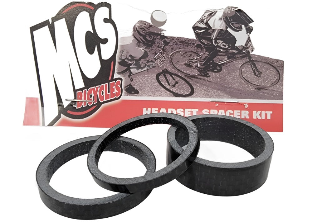 mountainbike spacer MCS CARBON 1-1/8" HEADSET SPACER KIT (3 PACK) – MCS BMX