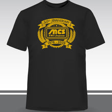 Load image into Gallery viewer, MCS 50TH ANNIVERSARY T-SHIRT BLACK