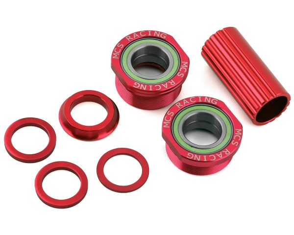 MCS Euro BSA 19mm Internal Bottom Bracket – Red Aluminum Cups For BMX
