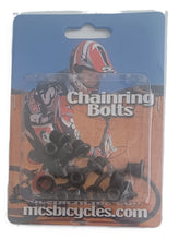 Load image into Gallery viewer, MCS CR-MO CHAINRING BOLT KIT (15 PIECE) FOR SINGLE/DOUBLE CHAINRING BMX BLACK

